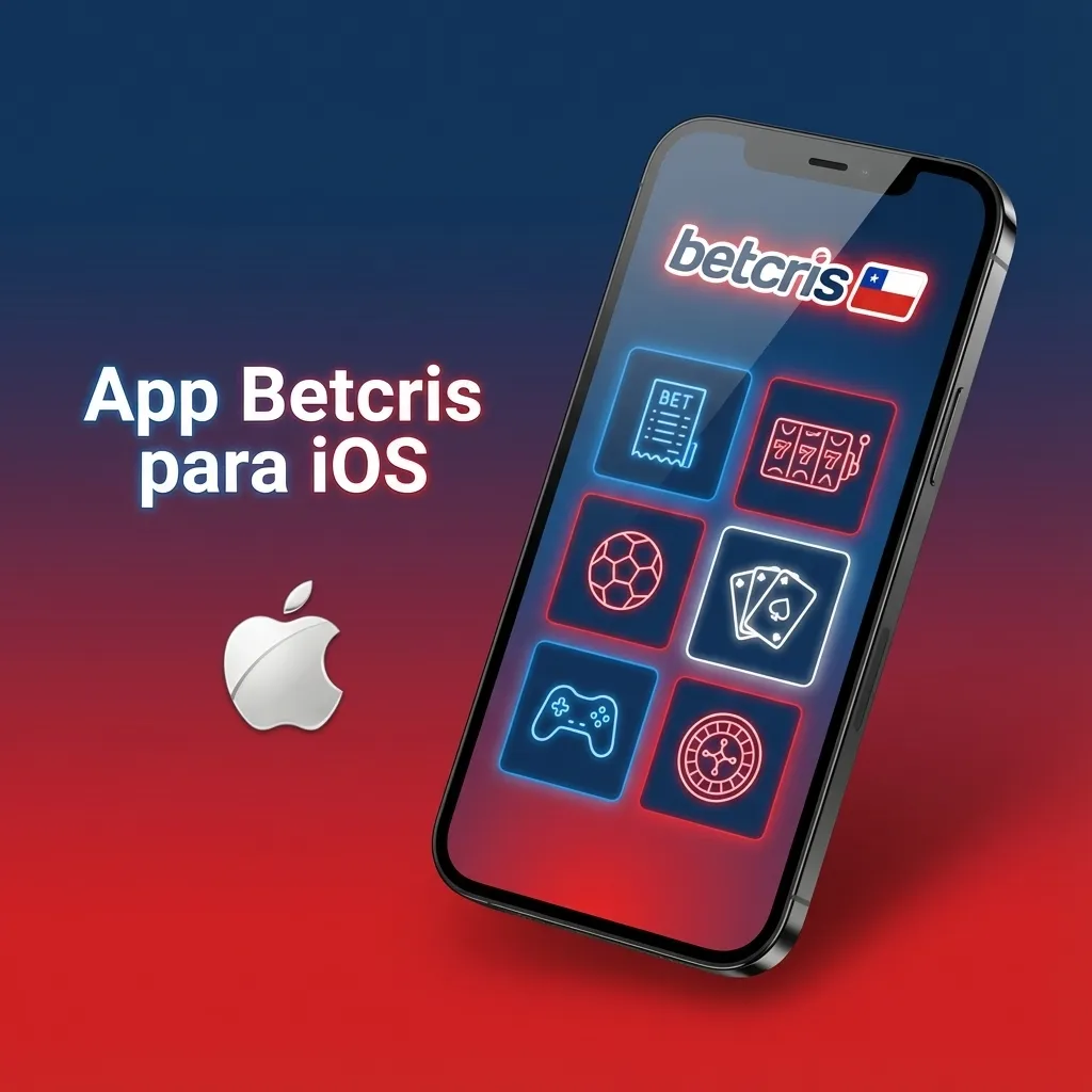 Pantalla de la app Betcris para iOS en iPhone, mostrando opciones de apuestas deportivas y casino en español