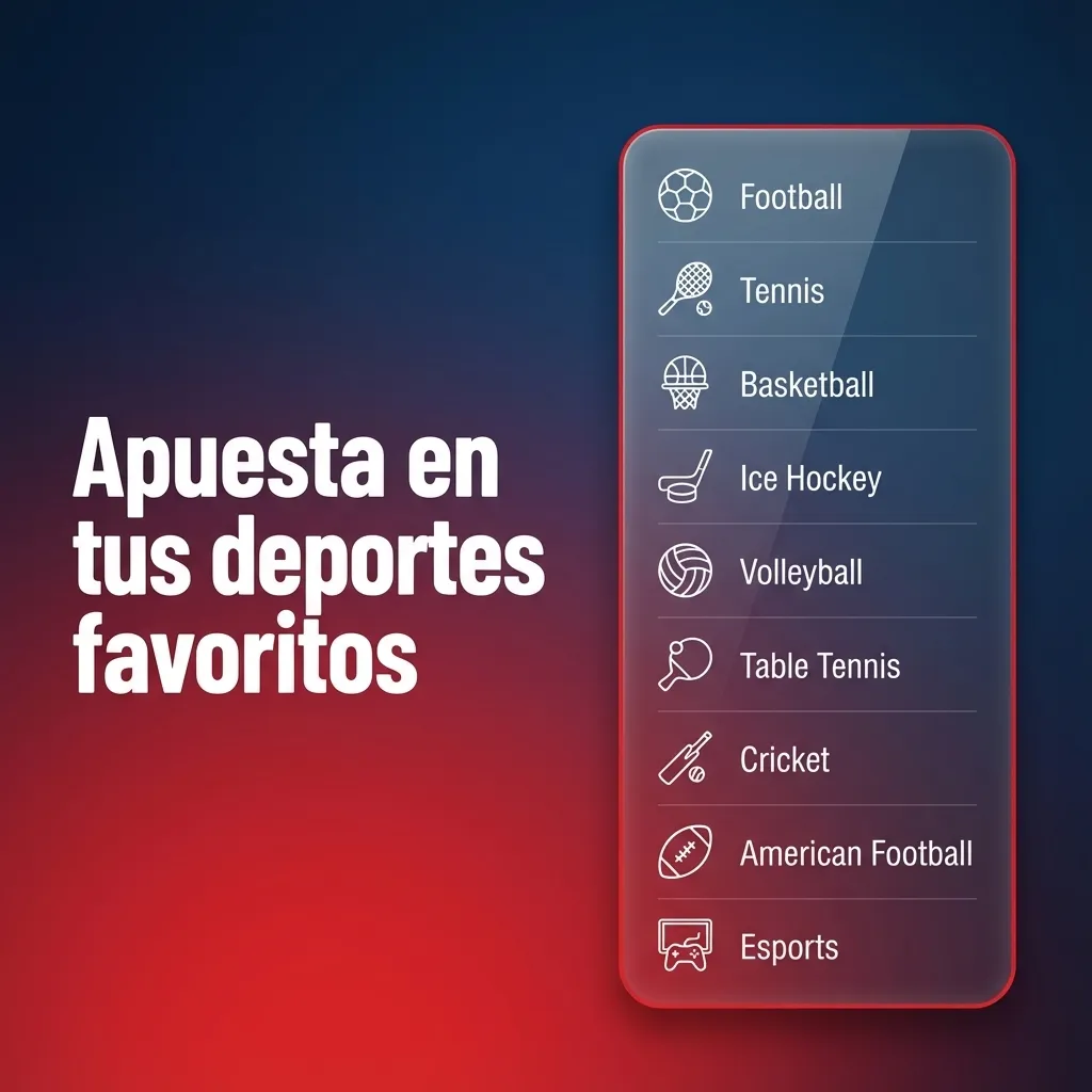 Banner de Betcris Chile con iconos de fútbol, básquetbol, tenis y eSports y texto “Apuesta en tus deportes favoritos”