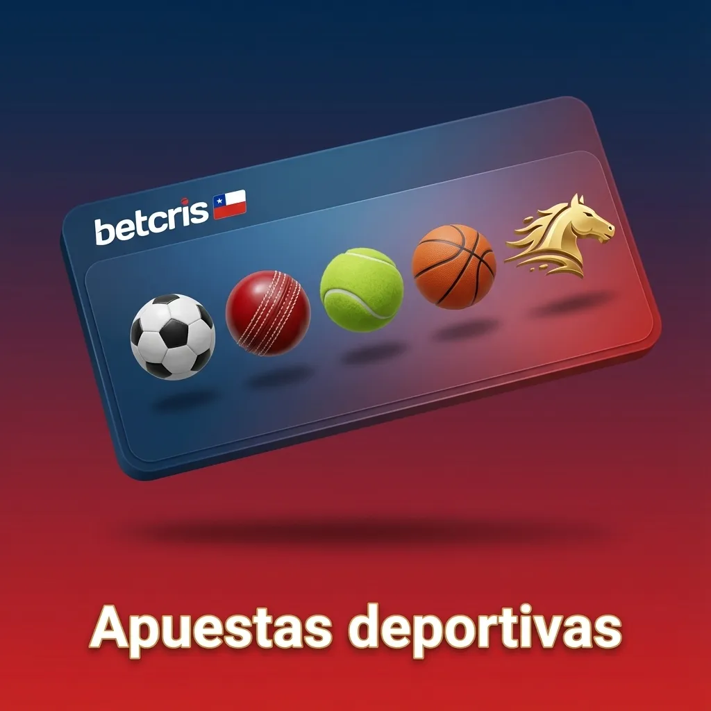 Collage de deportes con iconos de fútbol, tenis, básquetbol y eSports representando apuestas deportivas en Chile