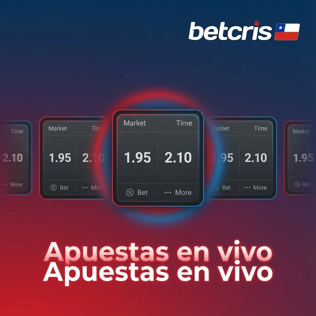 Pantalla de Betcris con partido en vivo, cuotas cambiantes y mercados de apuestas para fútbol, tenis y básquetbol.