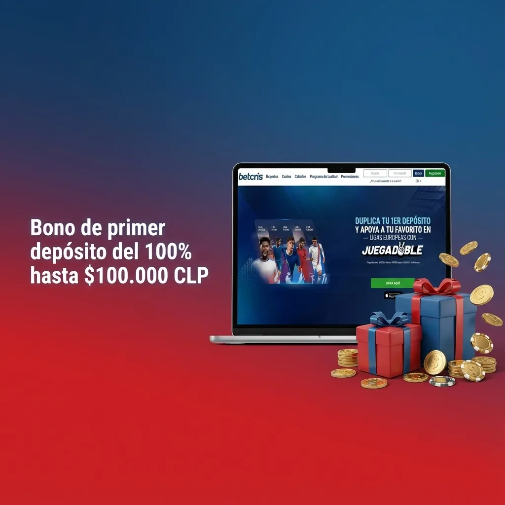Banner promocional: bono de primer depósito 100% hasta $100.000 CLP para apuestas deportivas y casino en Chile