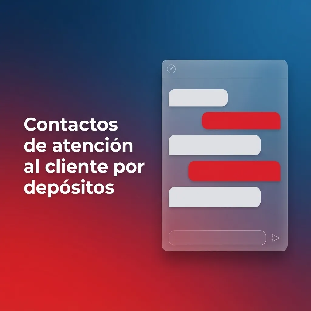 Ilustración sobre atención al cliente para depósitos en Chile: email, chat en vivo, teléfono y mensajería en la app.