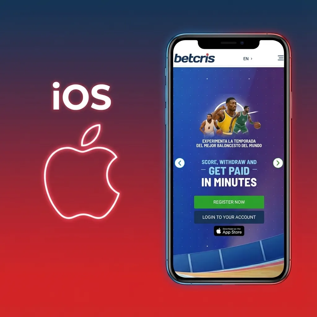 Pantalla de iPhone mostrando app de apuestas deportivas y casino online con opciones de pago y registro para usuarios en Chile