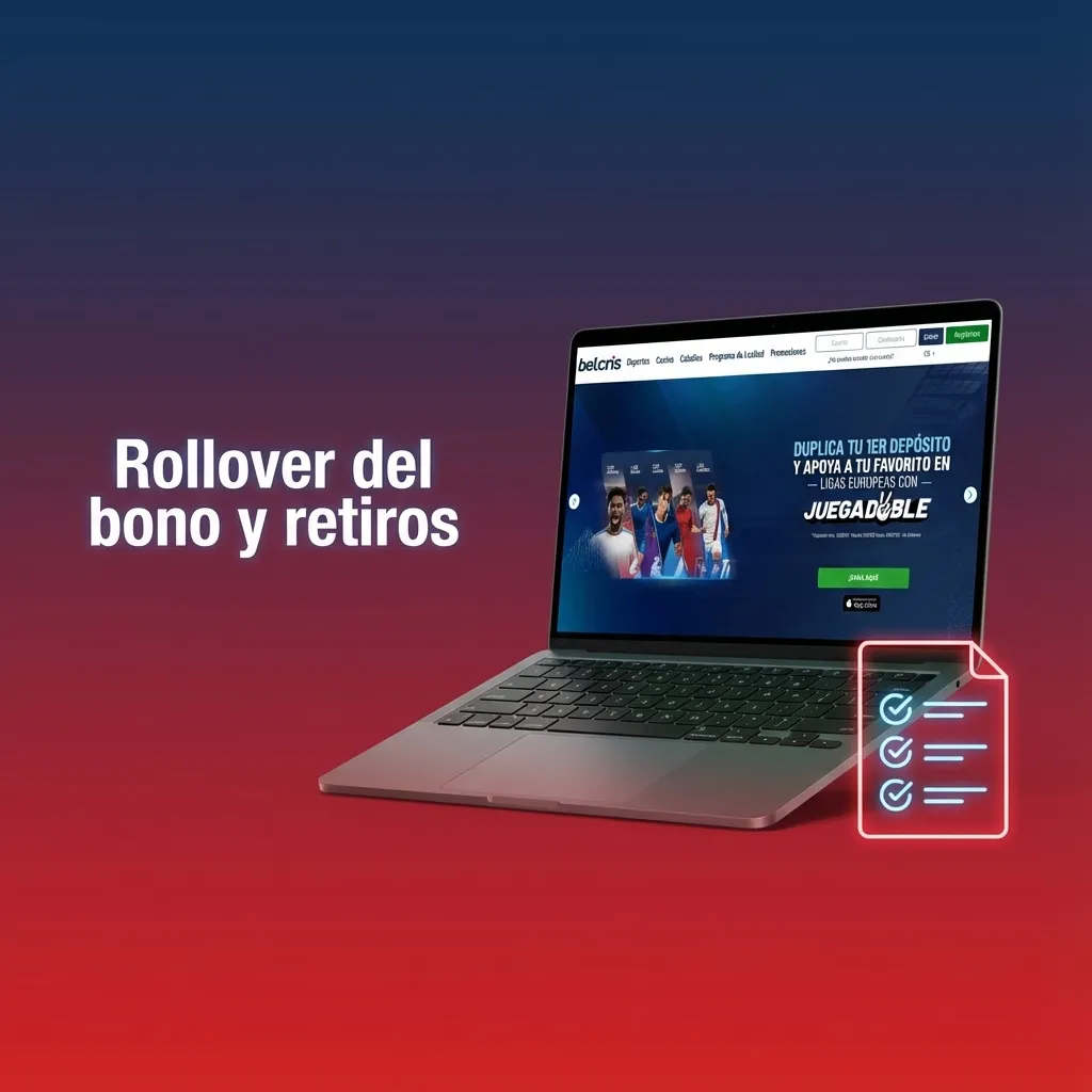 Ilustración de saldo real y saldo bono con flechas explicando rollover antes de permitir retiros de ganancias