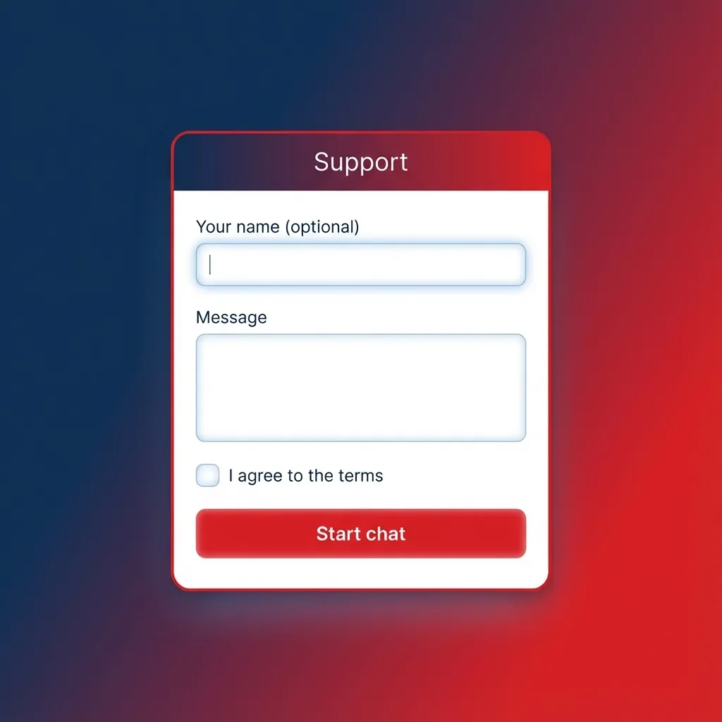 Ilustración de soporte Betcris Chile con iconos de chat, email, formulario y redes sociales en español