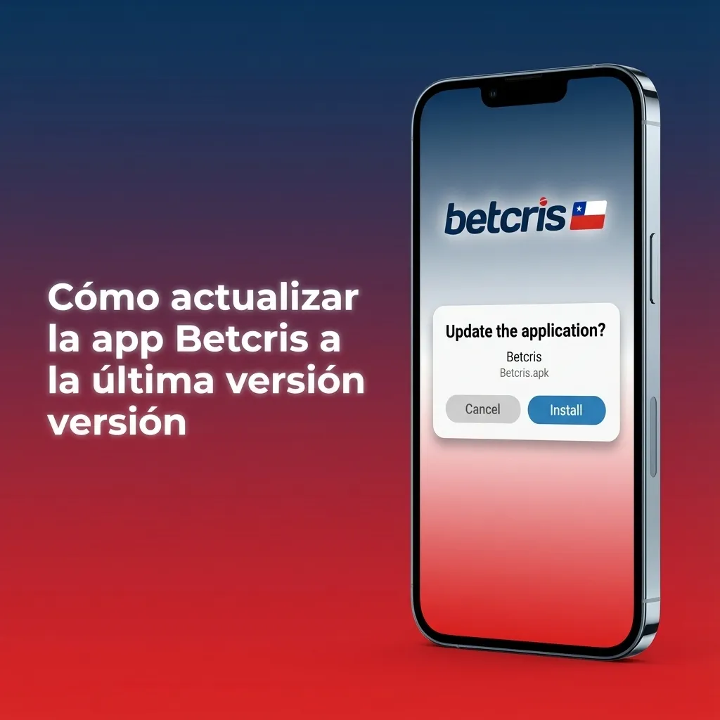 Ilustración de la app Betcris iOS abierta en un iPhone, mostrando actualización automática del contenido en pantalla