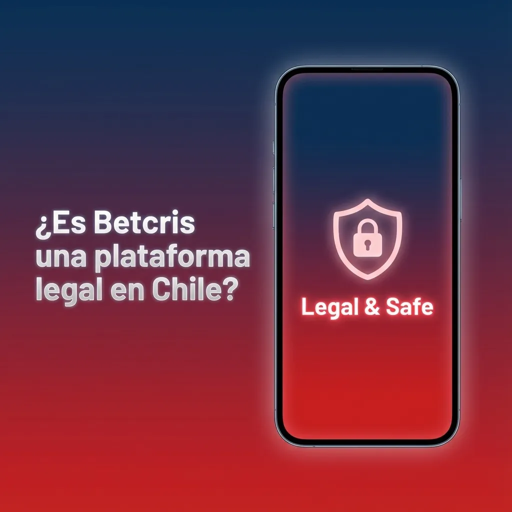 Ilustración de Betcris en Chile con sello de licencia de Curazao, íconos de seguridad, candado y juego responsable