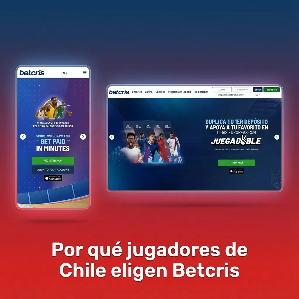 Banner de Betcris para jugadores de Chile, con pagos en pesos chilenos, casino en vivo y bonos en español
